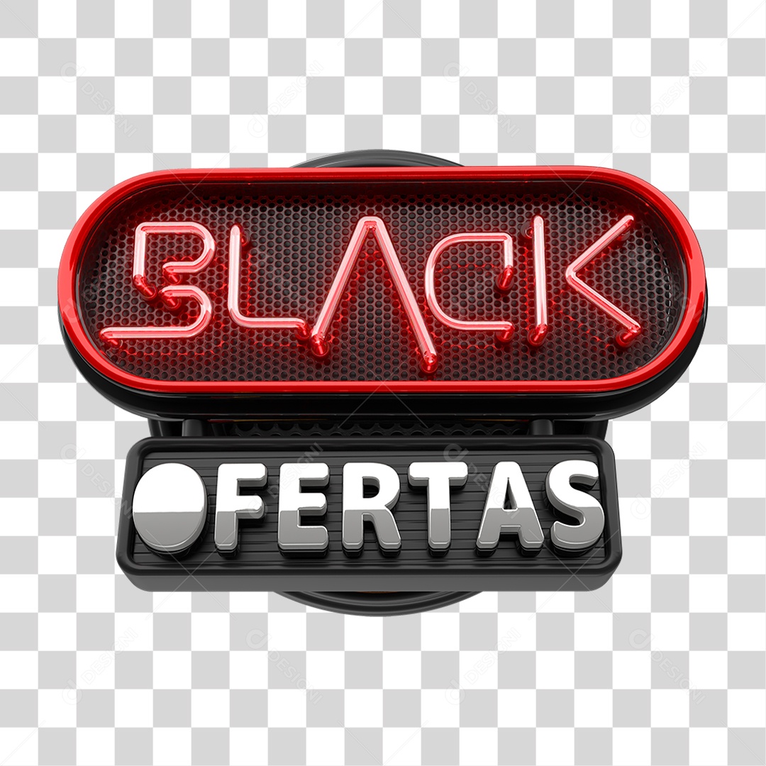 Selo 3D Black Ofertas PNG Transparente