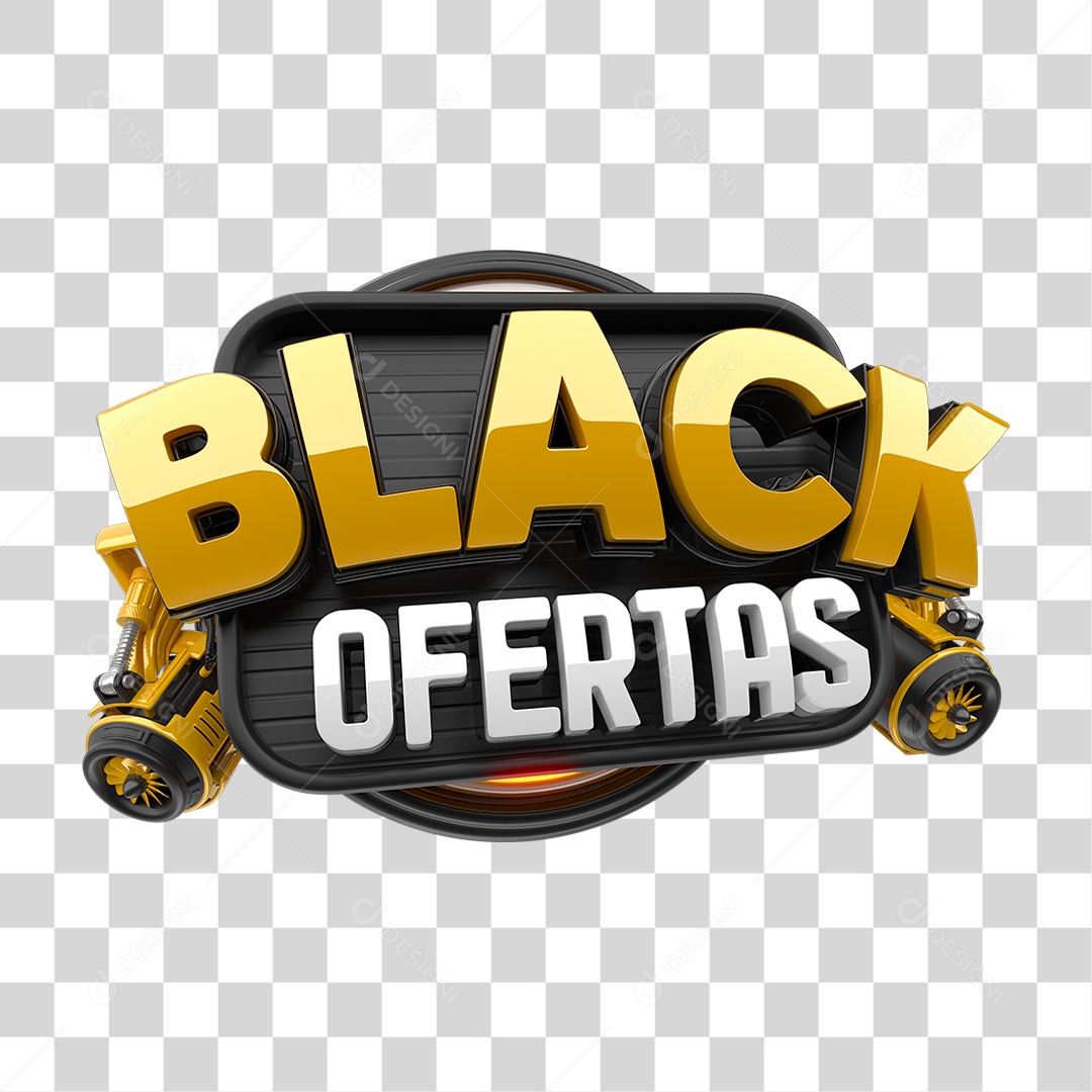 Selo 3D Black Ofertas PNG Transparente