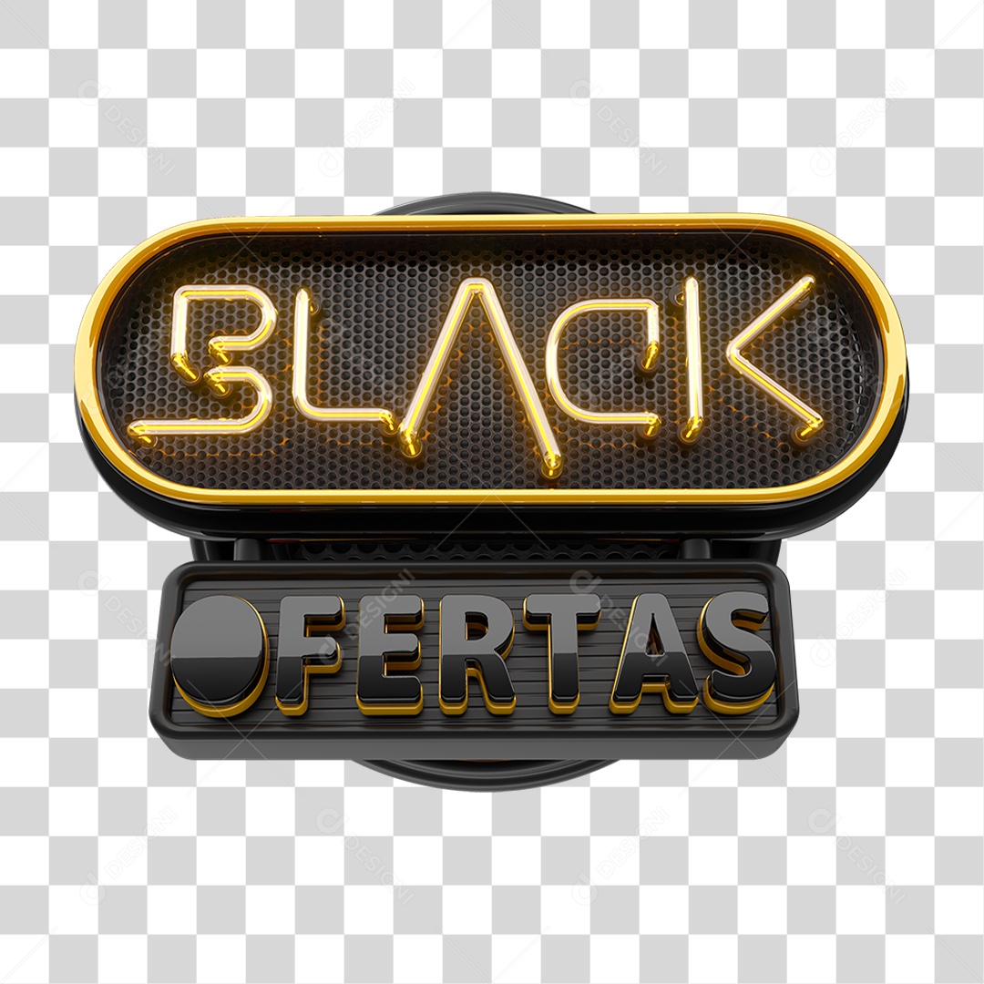 Selo 3D Black Ofertas PNG Transparente