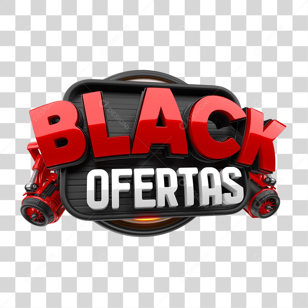 Selo 3D Black Ofertas PNG Transparente