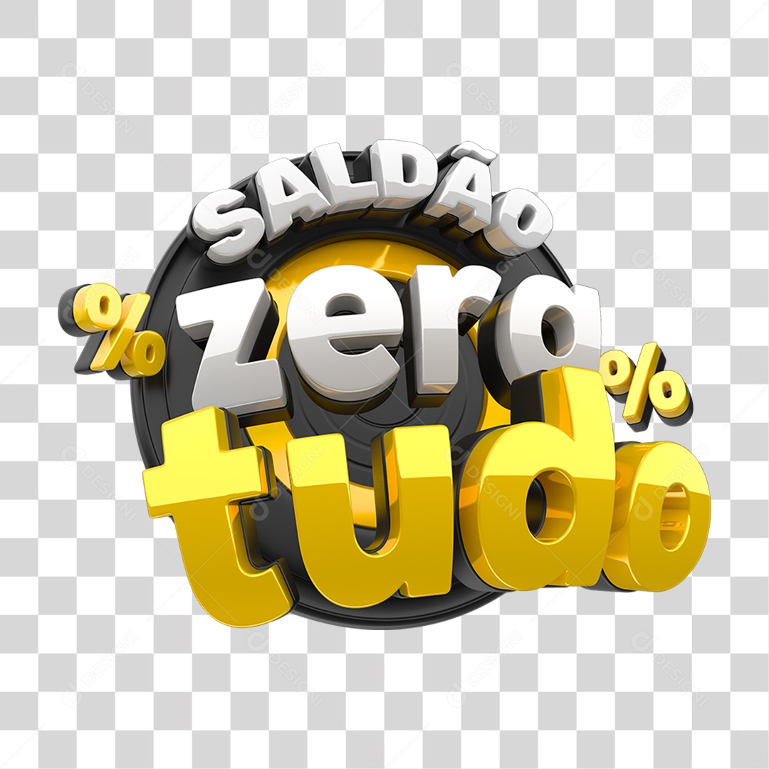 Selo 3D Saldão Zera Tudo PNG Transparente