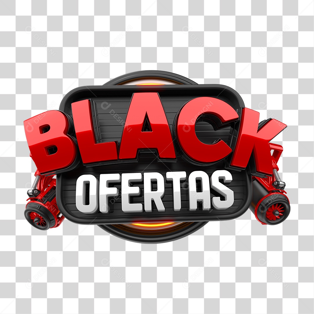 Selo 3D Black Ofertas PNG Transparente