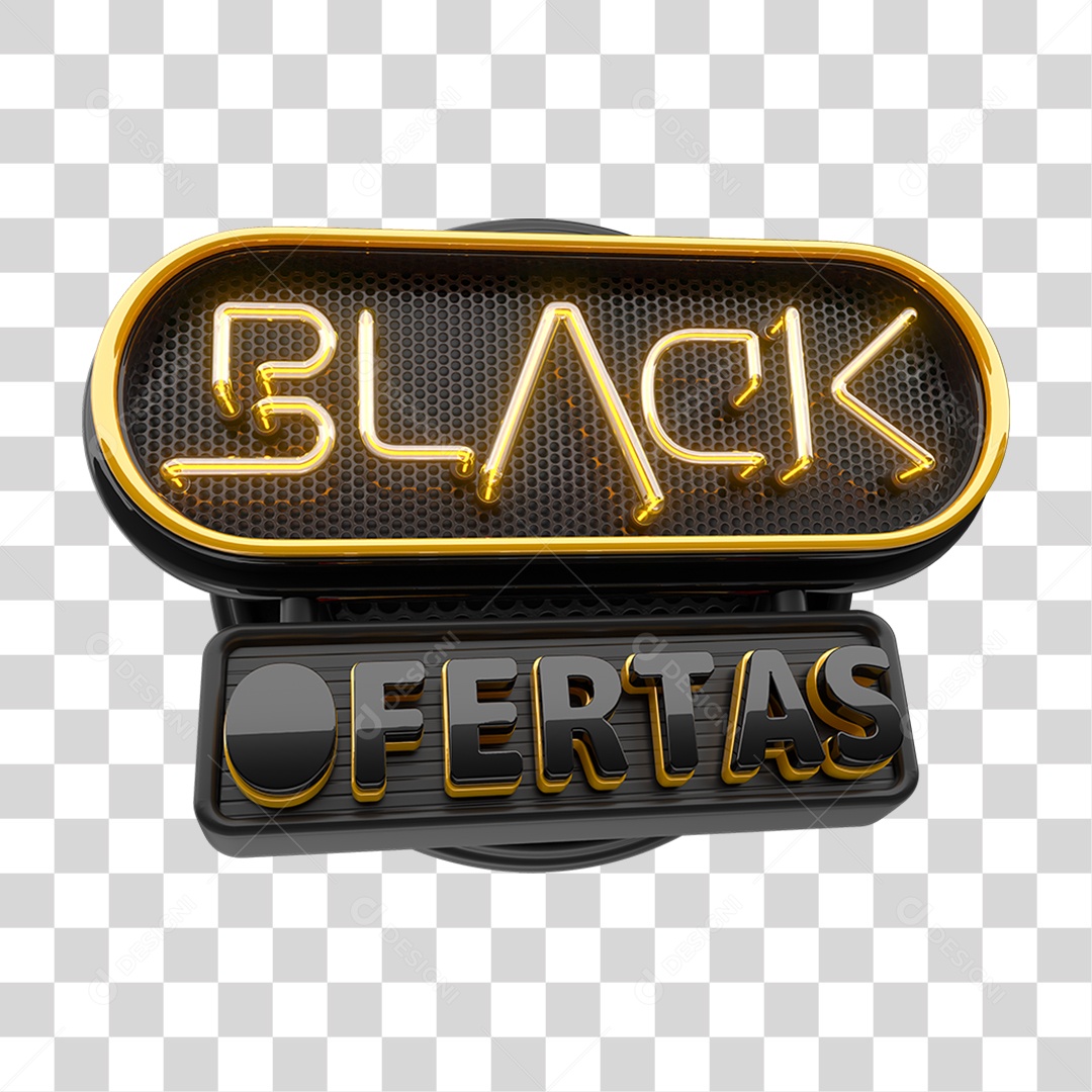 Selo 3D Black Ofertas PNG Transparente