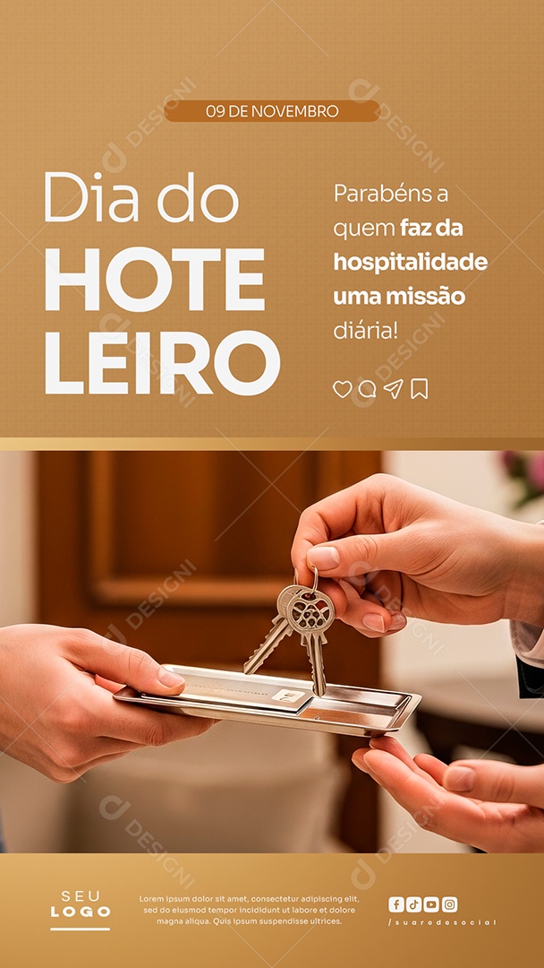 Story Dia do Hoteleiro 09 de Novembro Social Media PSD Editável