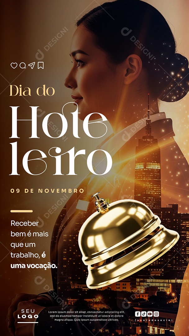 Story Dia do Hoteleiro 09 de Novembro Social Media PSD Editável