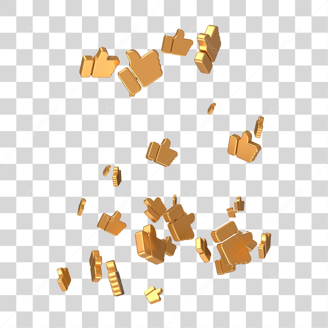 Elemento 3D de Joinha PNG Transparente