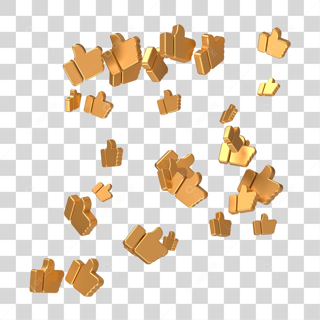 Elemento 3D de Joinha PNG Transparente