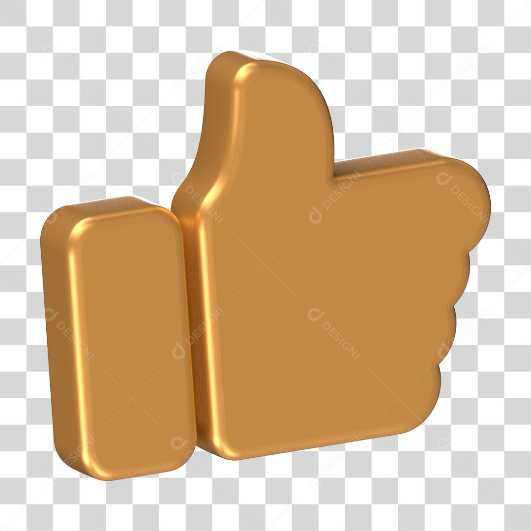 Elemento 3D de Joinha PNG Transparente