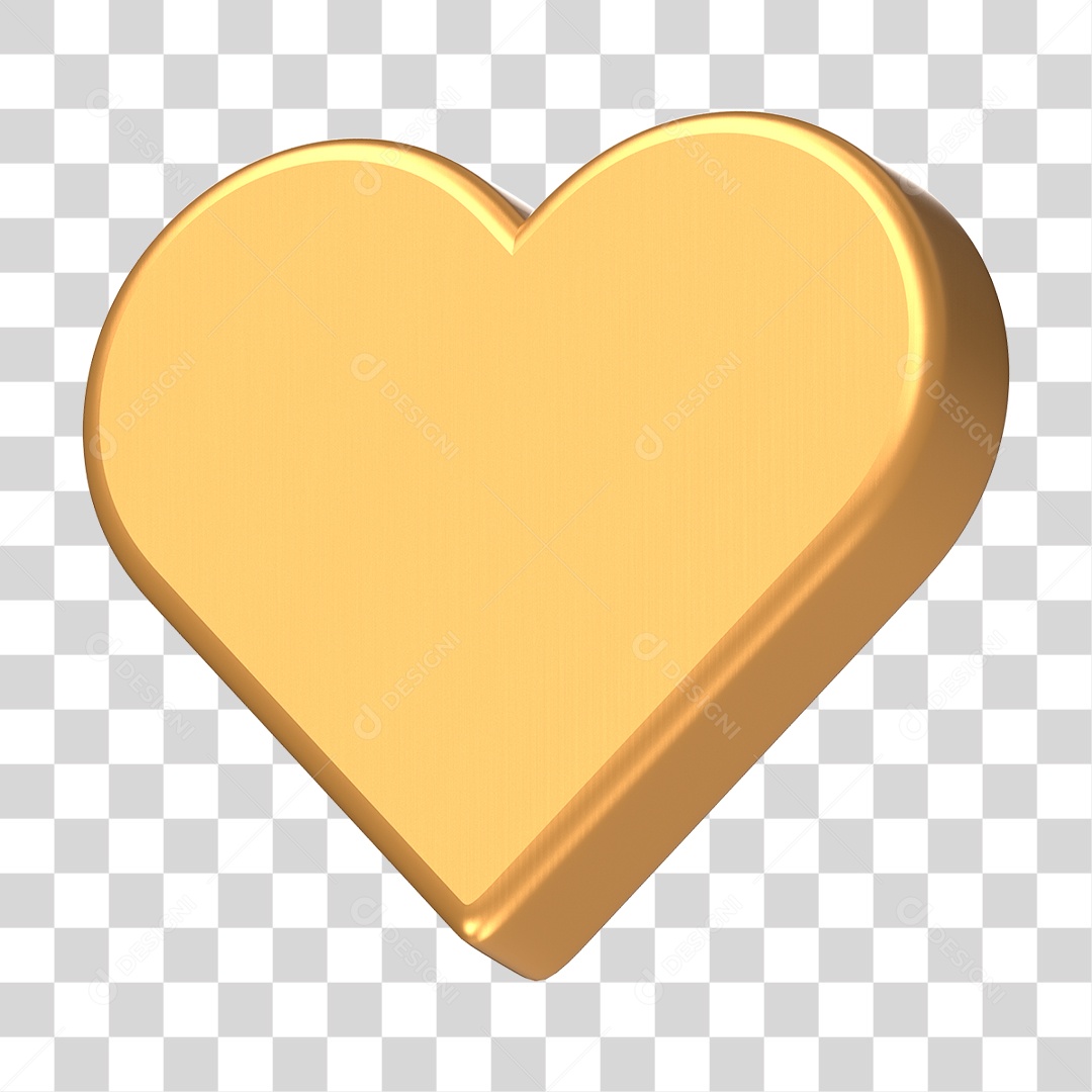 Elemento 3D Coração PNG Transparente