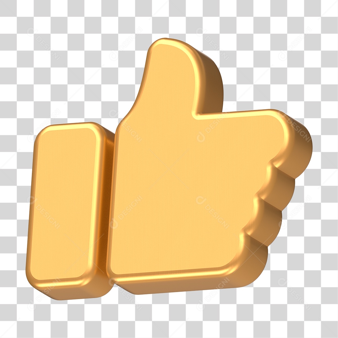 Elemento 3D de Joinha PNG Transparente