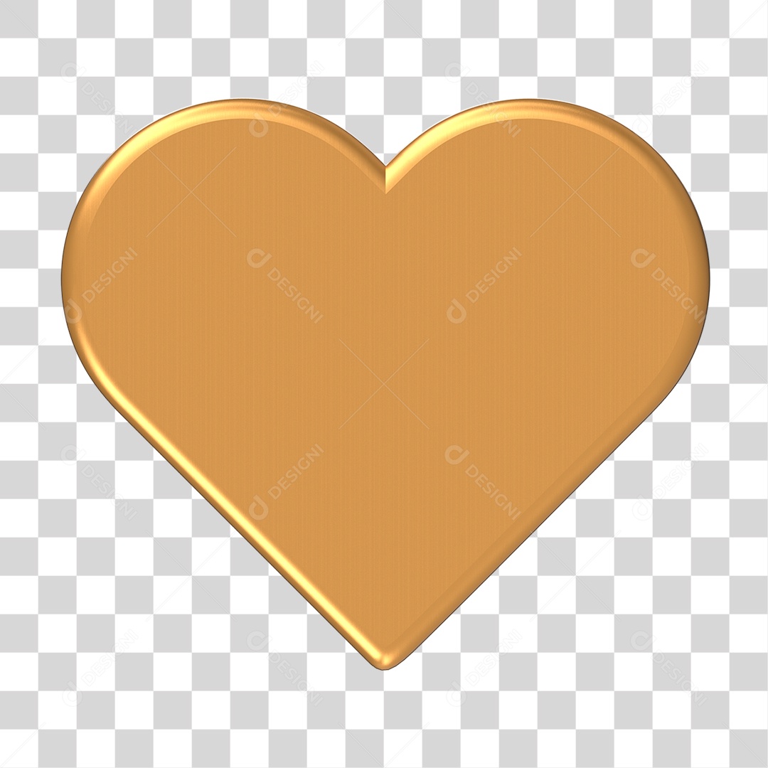 Elemento 3D Coração PNG Transparente