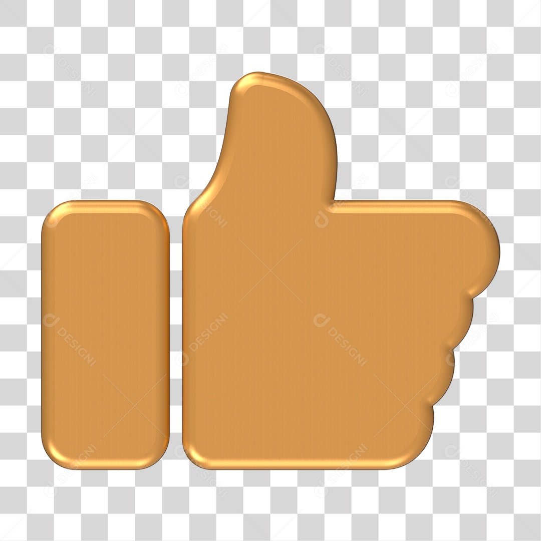 Elemento 3D de um Joinha PNG Transparente