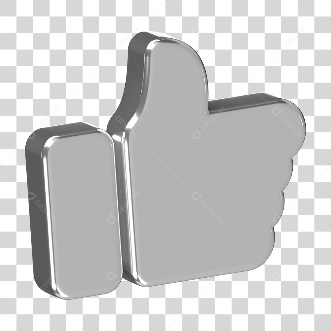 Elemento 3D de Joinha PNG Transparente