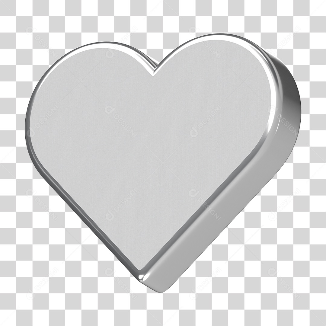 Elemento 3D Coração PNG Transparente