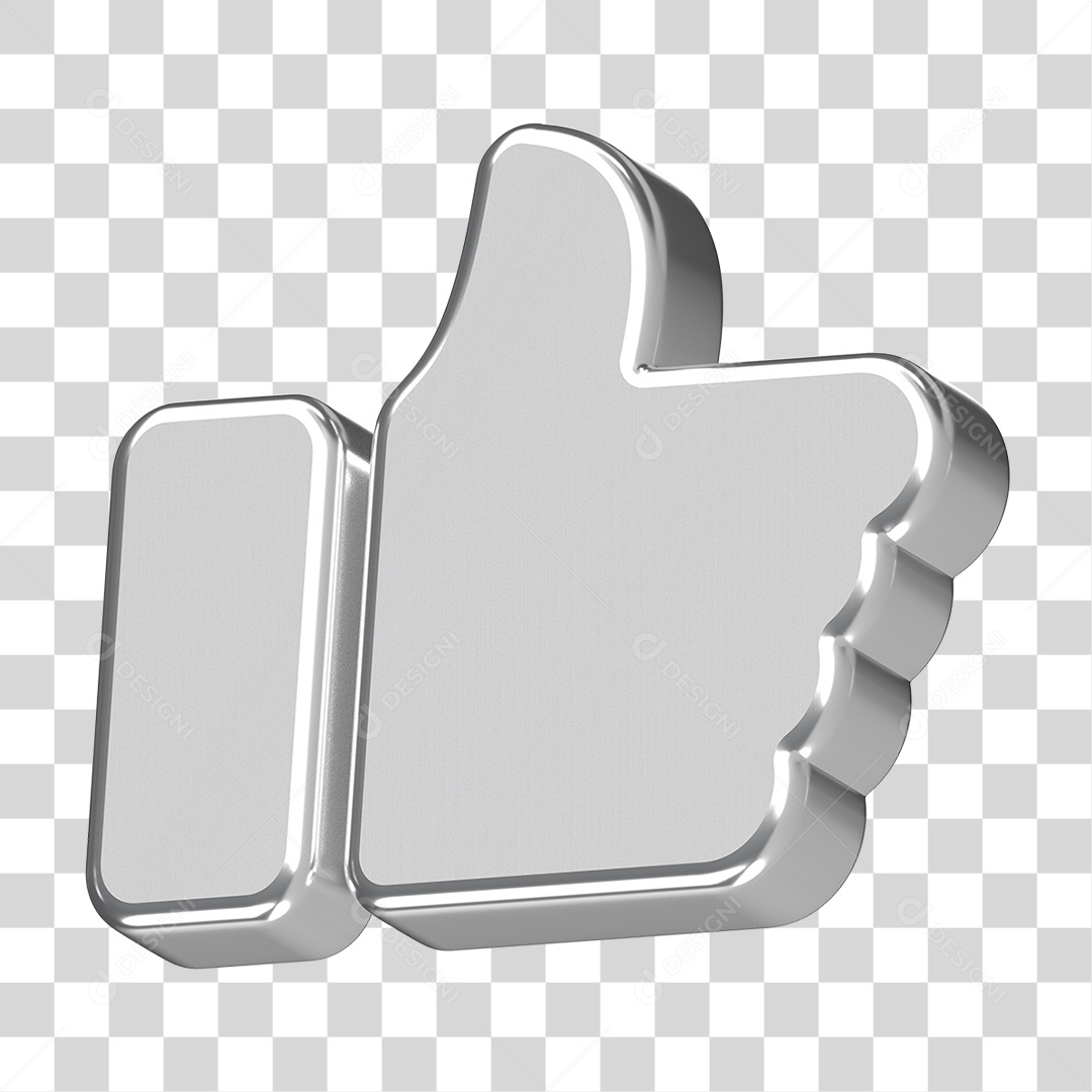 Elemento 3D de Joinha PNG Transparente