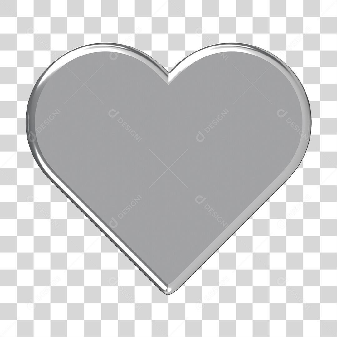 Elemento 3D Coração PNG Transparente