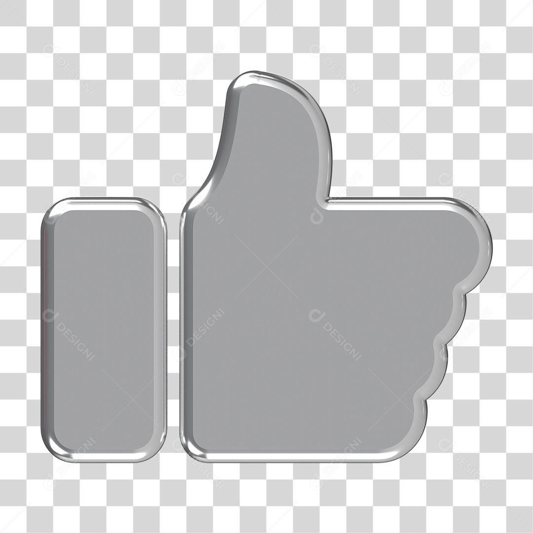 Elemento 3D de Joinha PNG Transparente