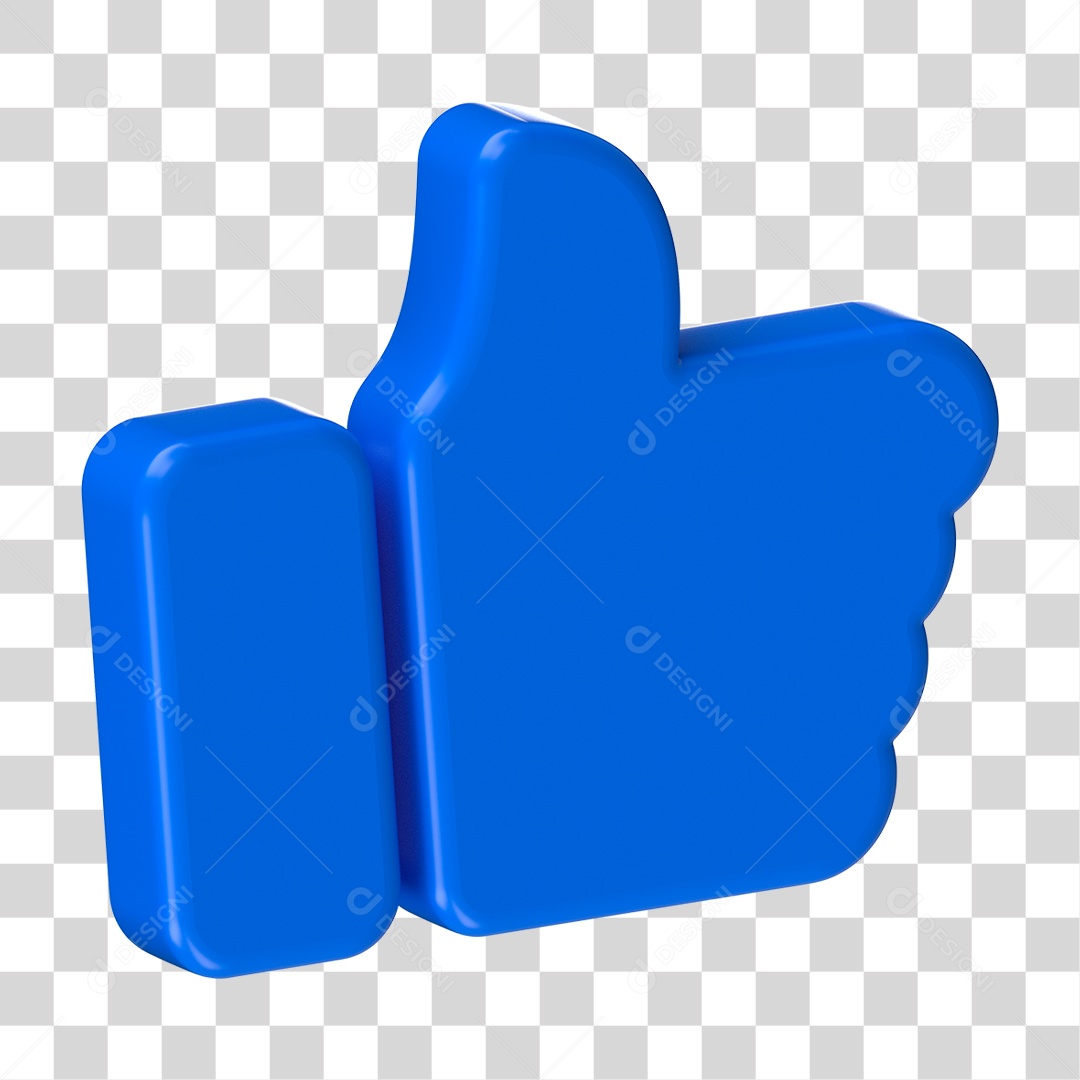 Elemento 3D de um Joinha PNG Transparente