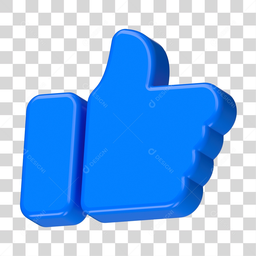 Elemento 3D de um Joinha PNG Transparente