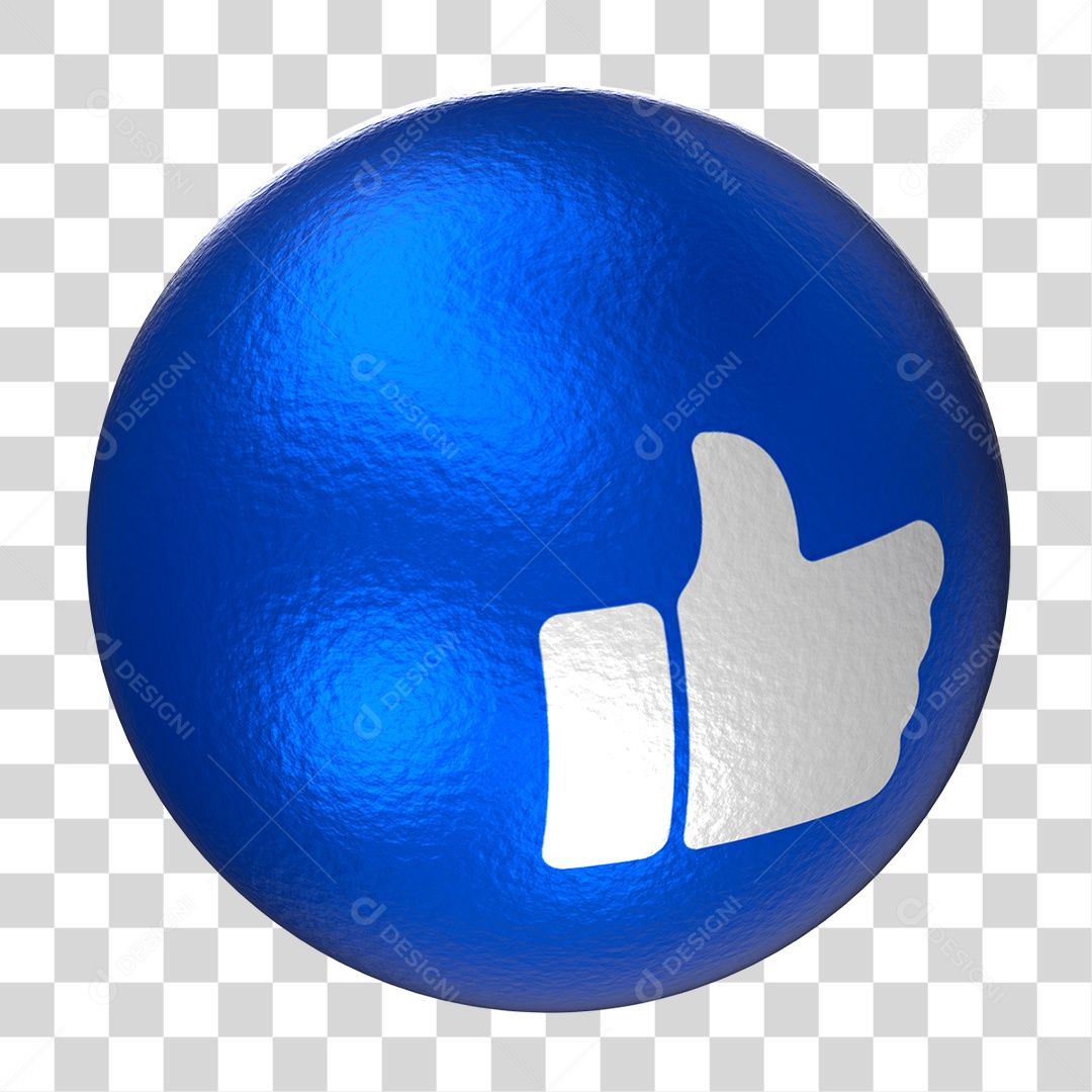 Bola Azul com Like PNG Transparente