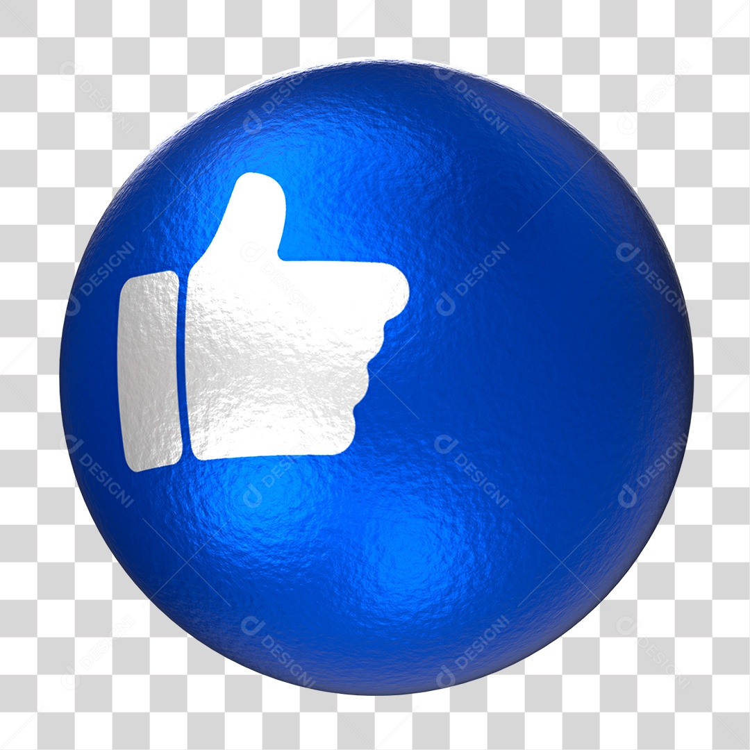 Bola Azul com Like PNG Transparente