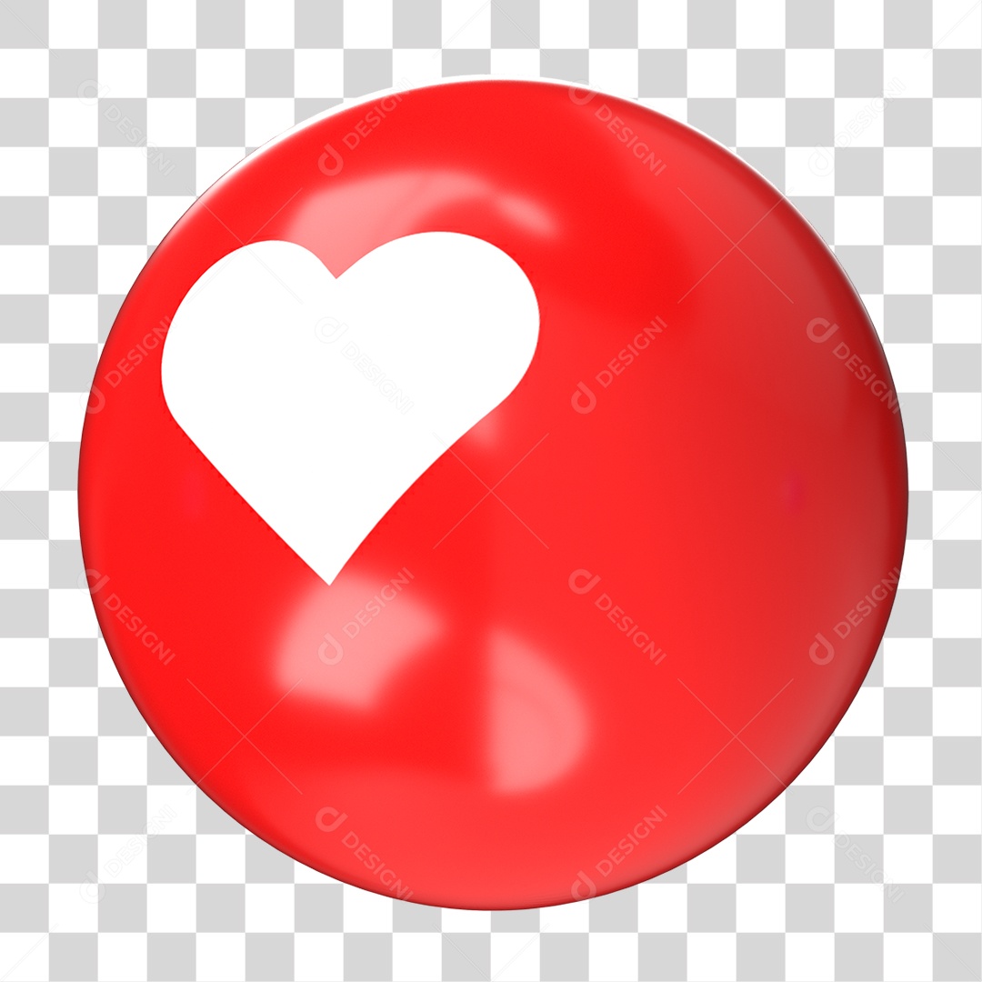 Bola Vermelha com Coração PNG Transparente