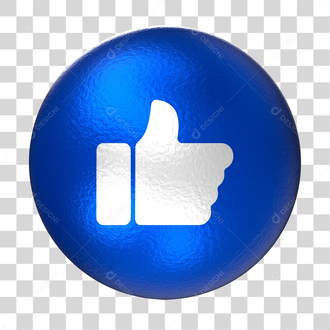 Bola Azul com Like PNG Transparente