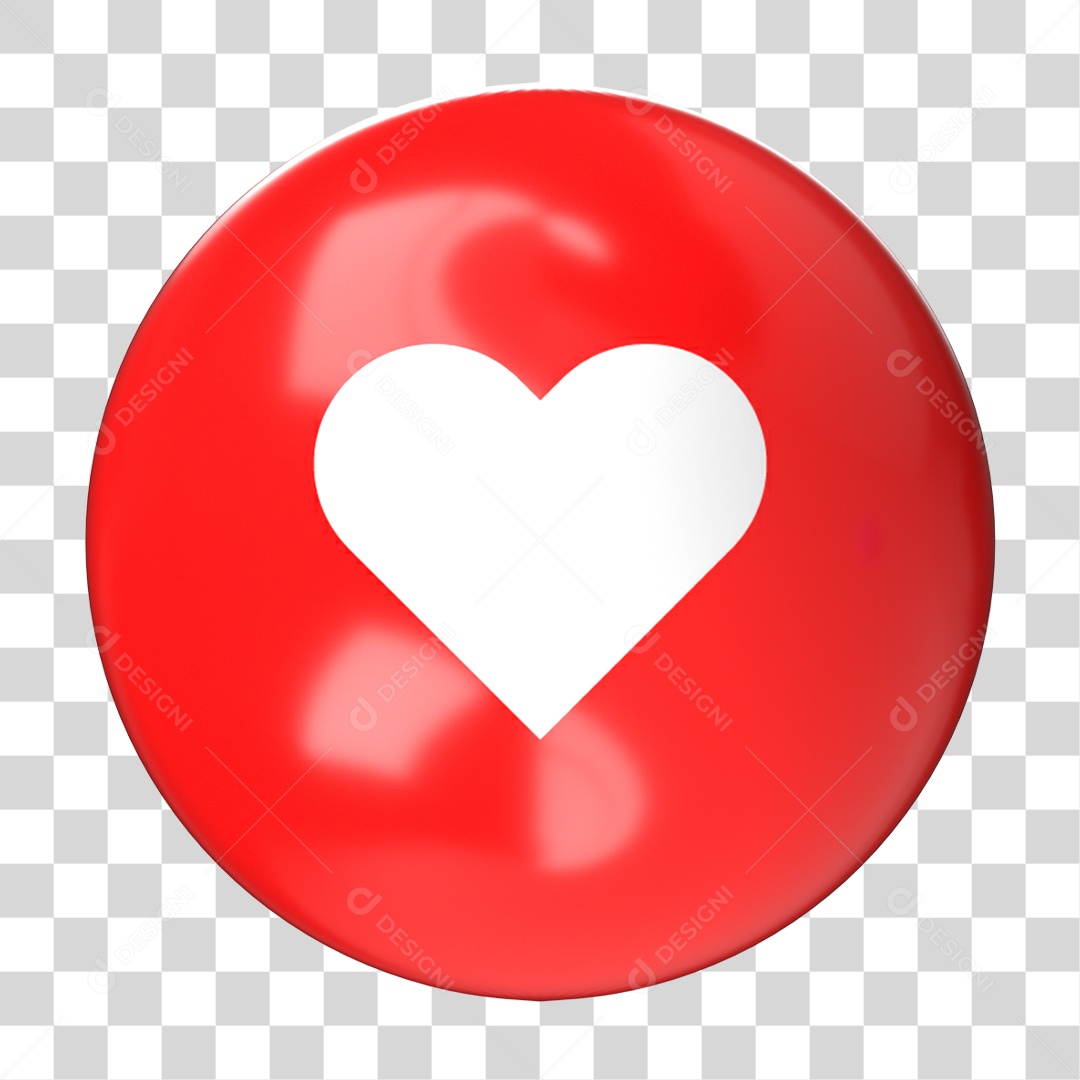 Bola Vermelha com Coração PNG Transparente