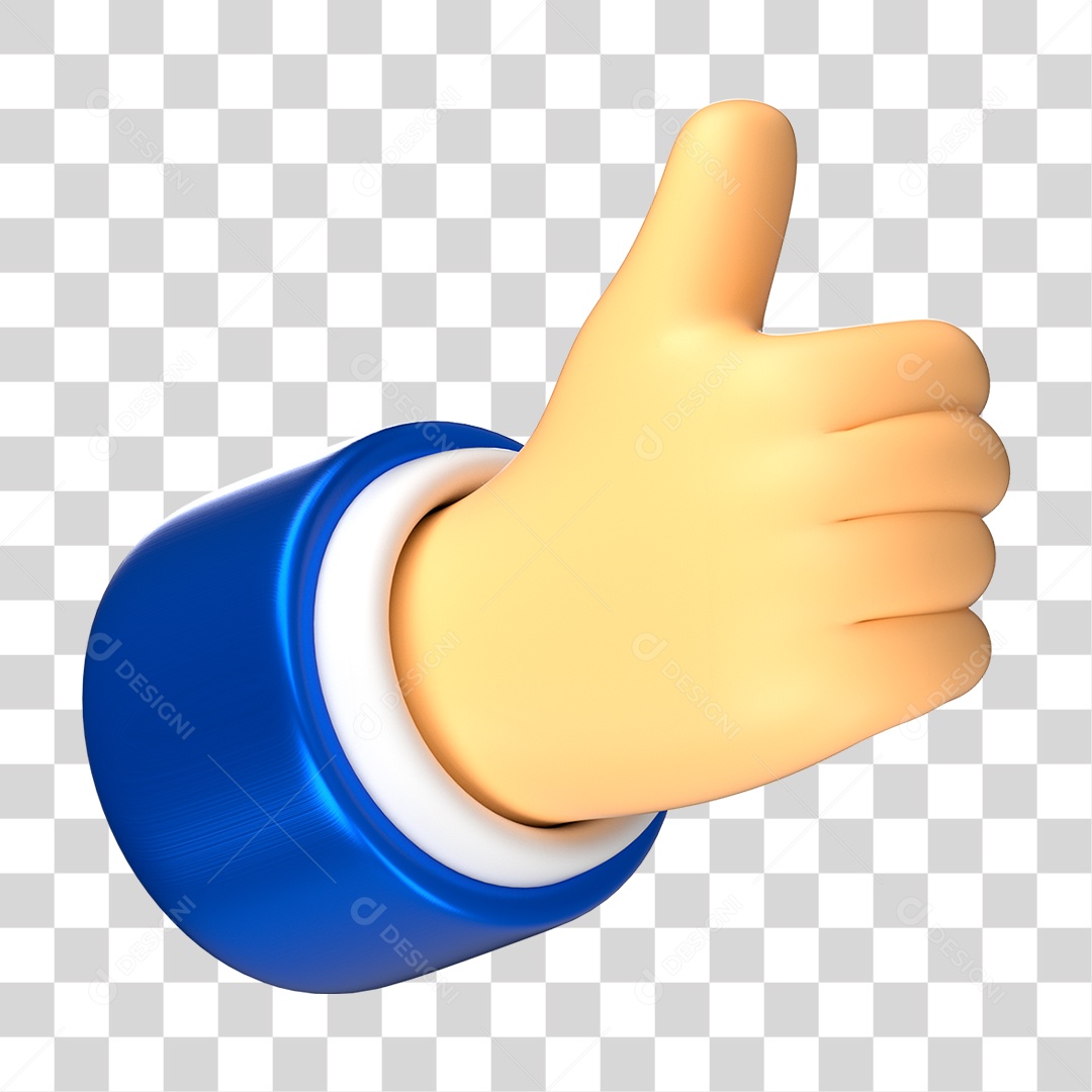 Elemento 3D de Joinha PNG Transparente