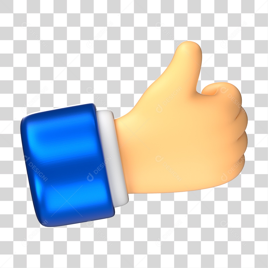 Elemento 3D de Joinha PNG Transparente