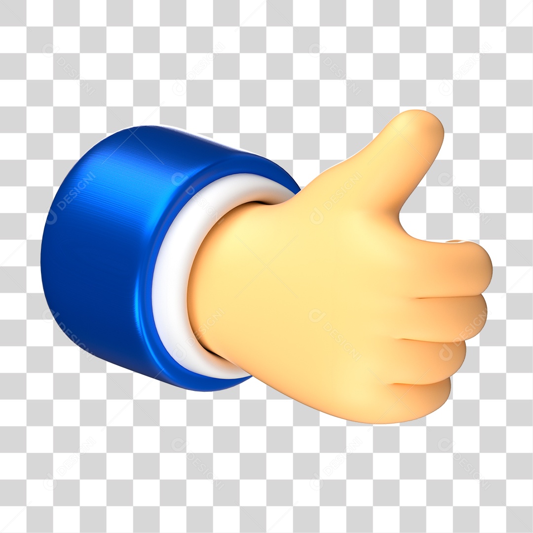 Elemento 3D de Joinha PNG Transparente