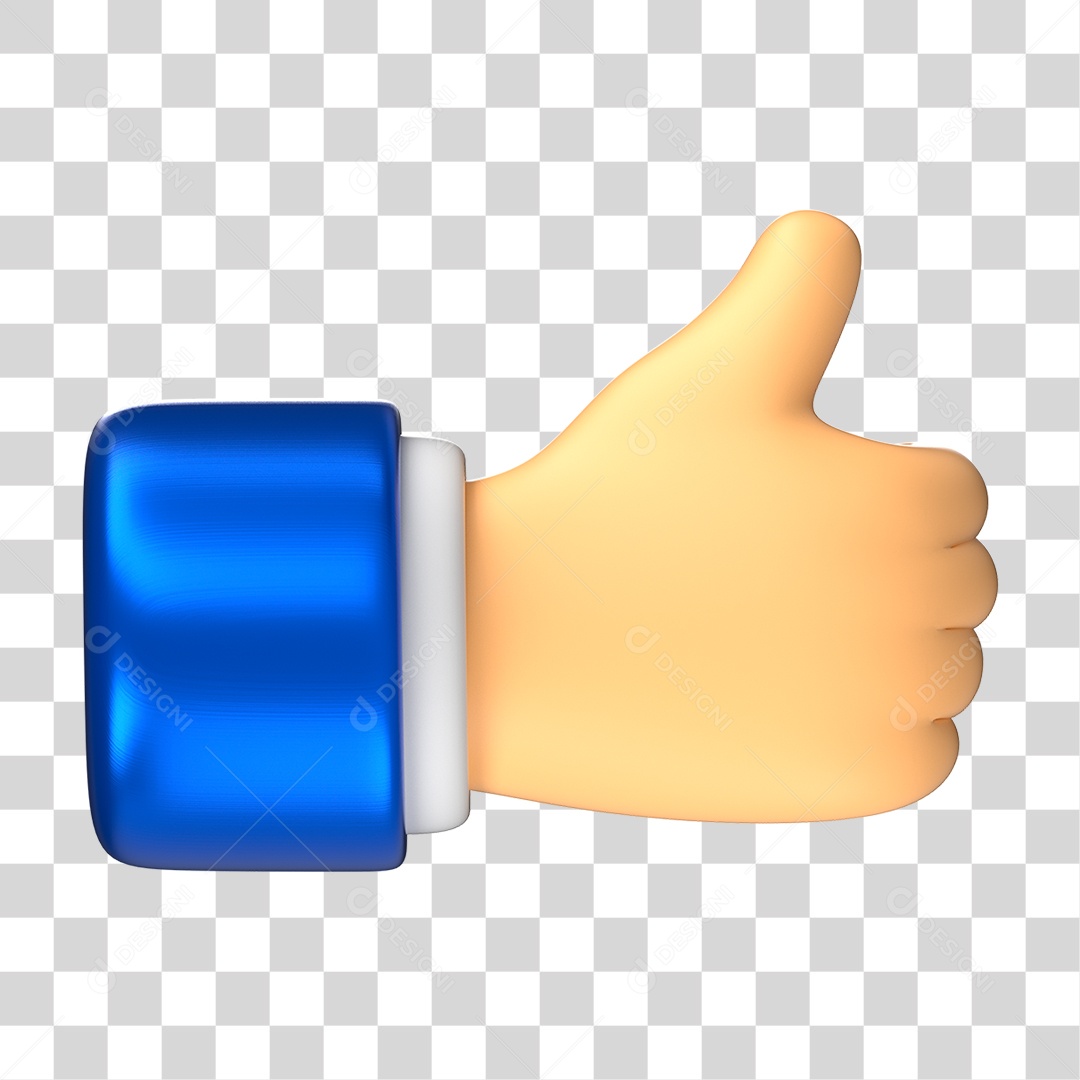 Elemento 3D de Joinha PNG Transparente