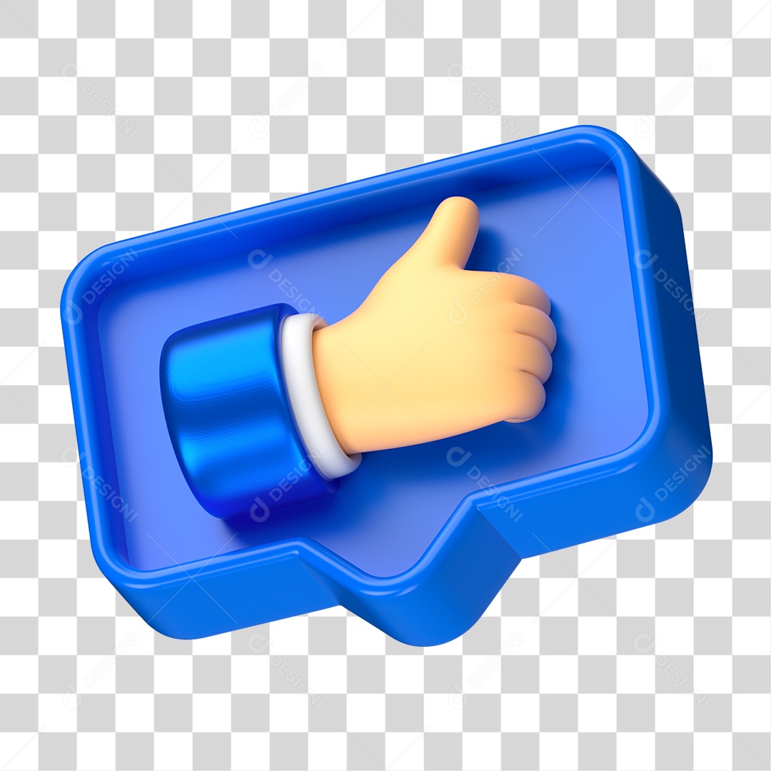Elemento 3D de Joinha PNG Transparente
