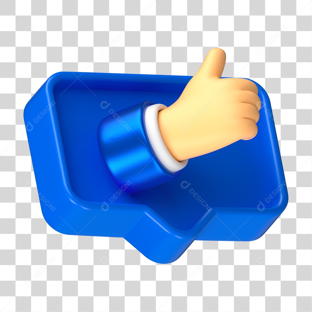 Elemento 3D de um Joinha PNG Transparente