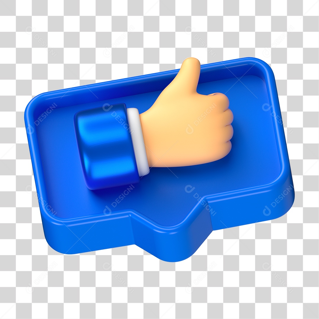Elemento 3D Mão com Polegar Levantado PNG Transparente