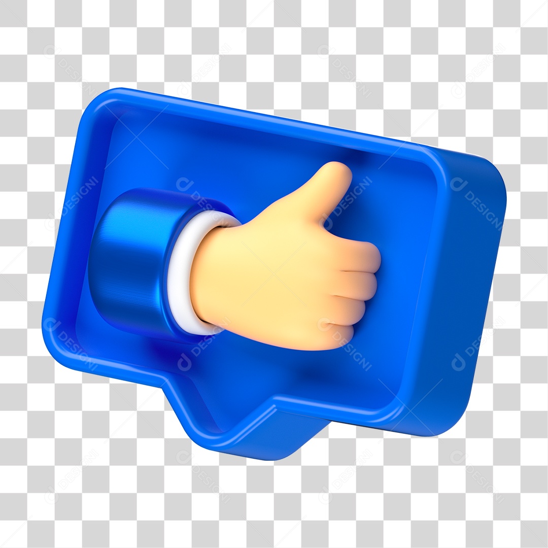 Elemento 3D Mão com Polegar Levantado PNG Transparente