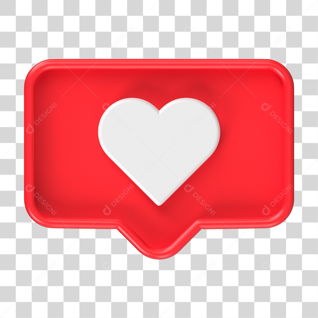 Balão de Fala com Coração PNG Transparente