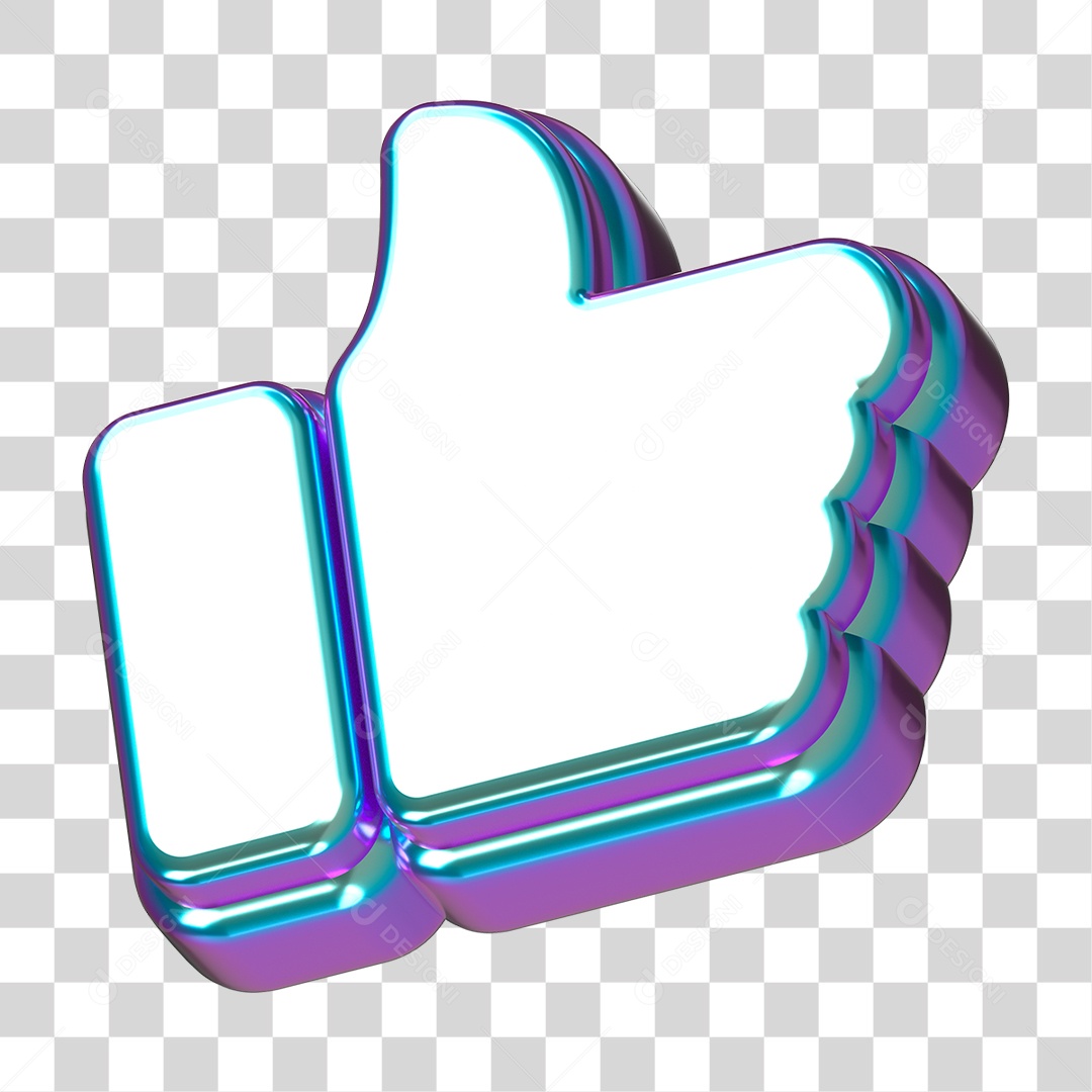 Elemento 3D Mão com Polegar Levantado PNG Transparente