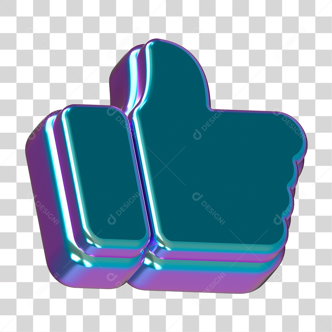 Elemento 3D Mão com Polegar Levantado PNG Transparente