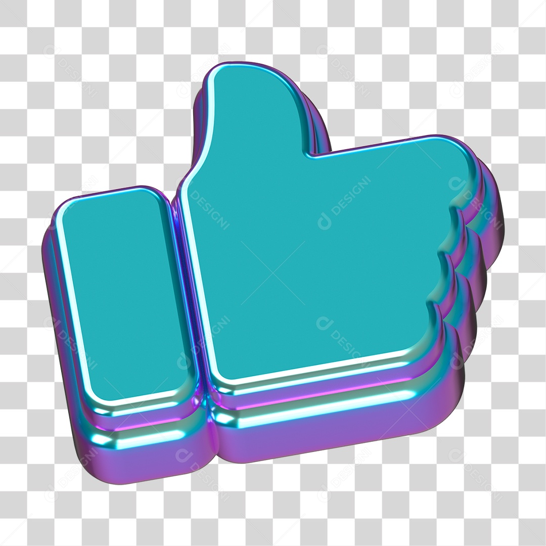 Elemento 3D Mão com Polegar Levantado PNG Transparente