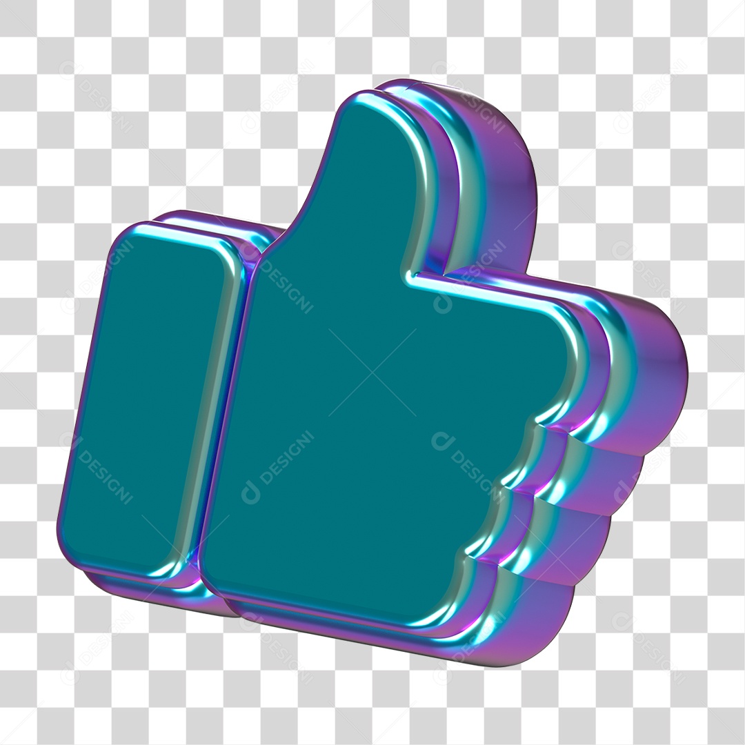 Elemento 3D Mão com Polegar Levantado PNG Transparente