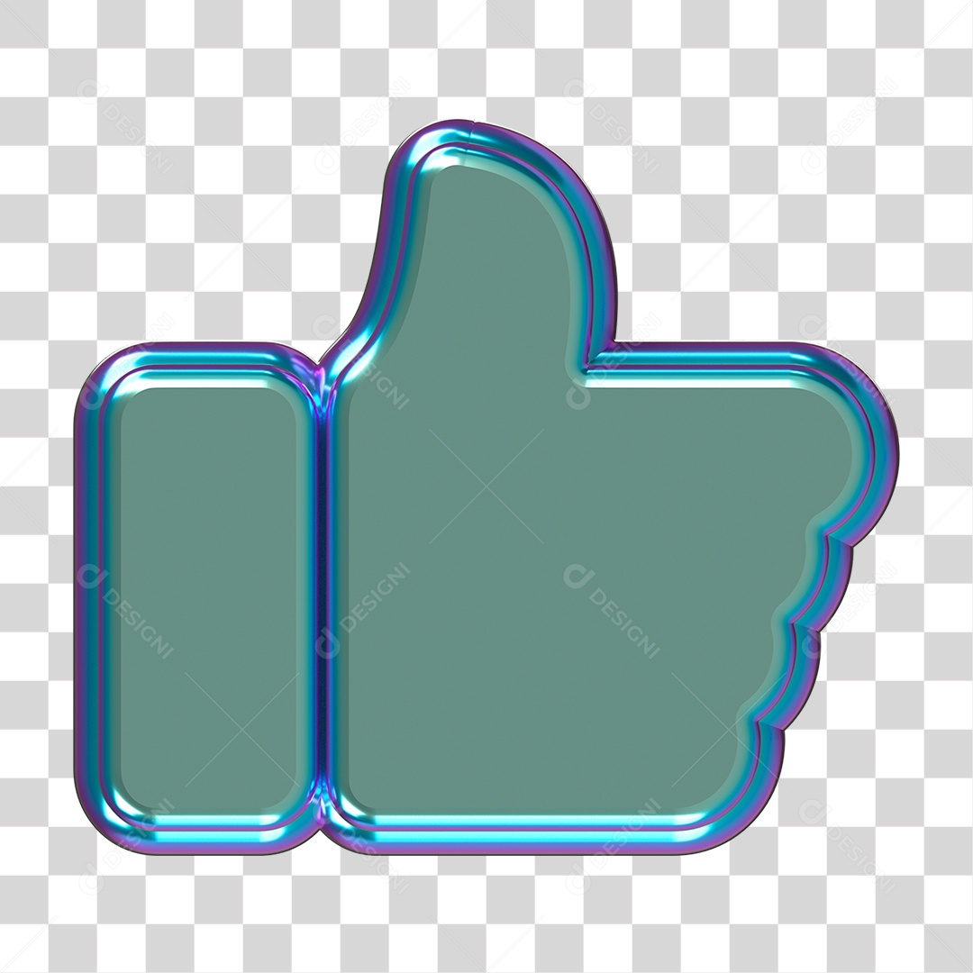 Elemento 3D Mão com Polegar Levantado PNG Transparente