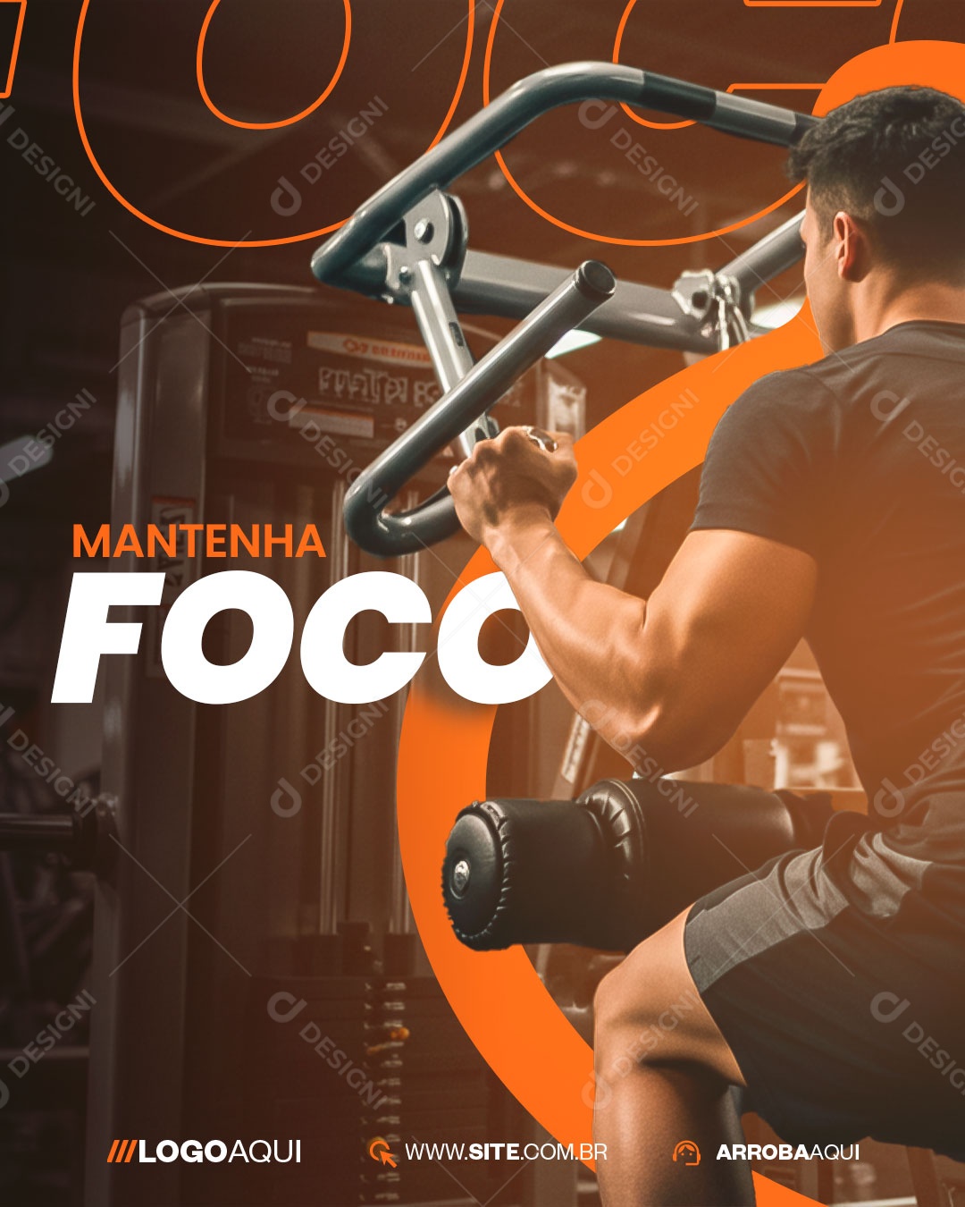 Academia Mantenha o Foco e Transforme sua Vida Social Media PSD Editável