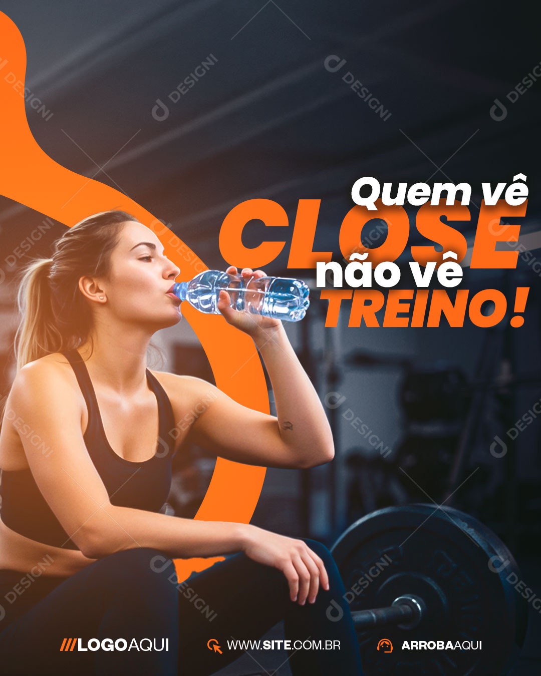 Academia Quem Vê Closa Não Vê Treino! Social Media PSD Editável