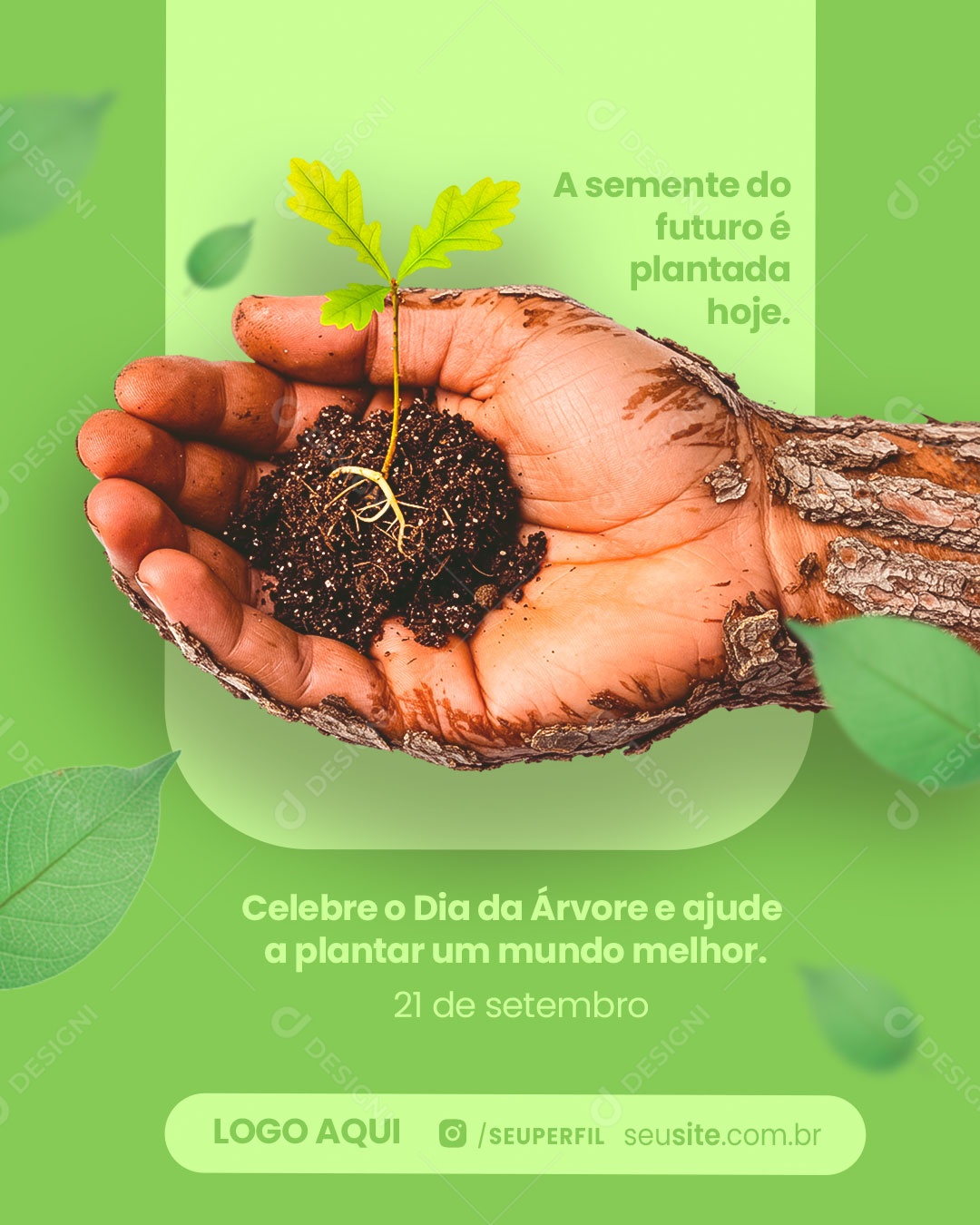 Preserve as árvores Dia da Árvore Social Media PSD Editável