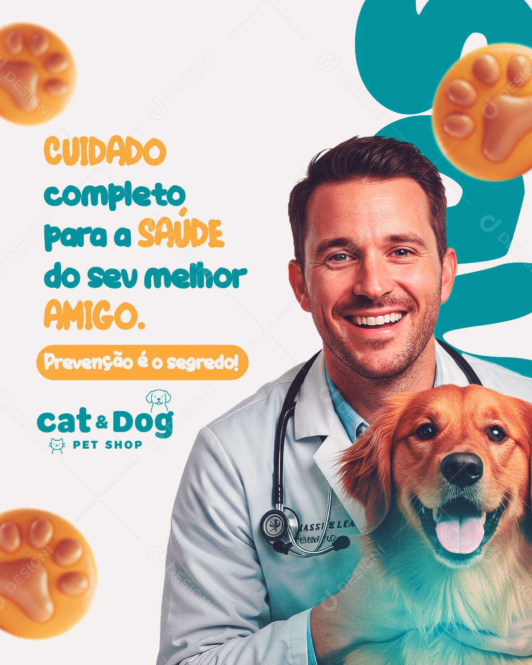 Temos Tudo que Seu Pet Possa Precisar Pet Shop Social Media PSD Editável