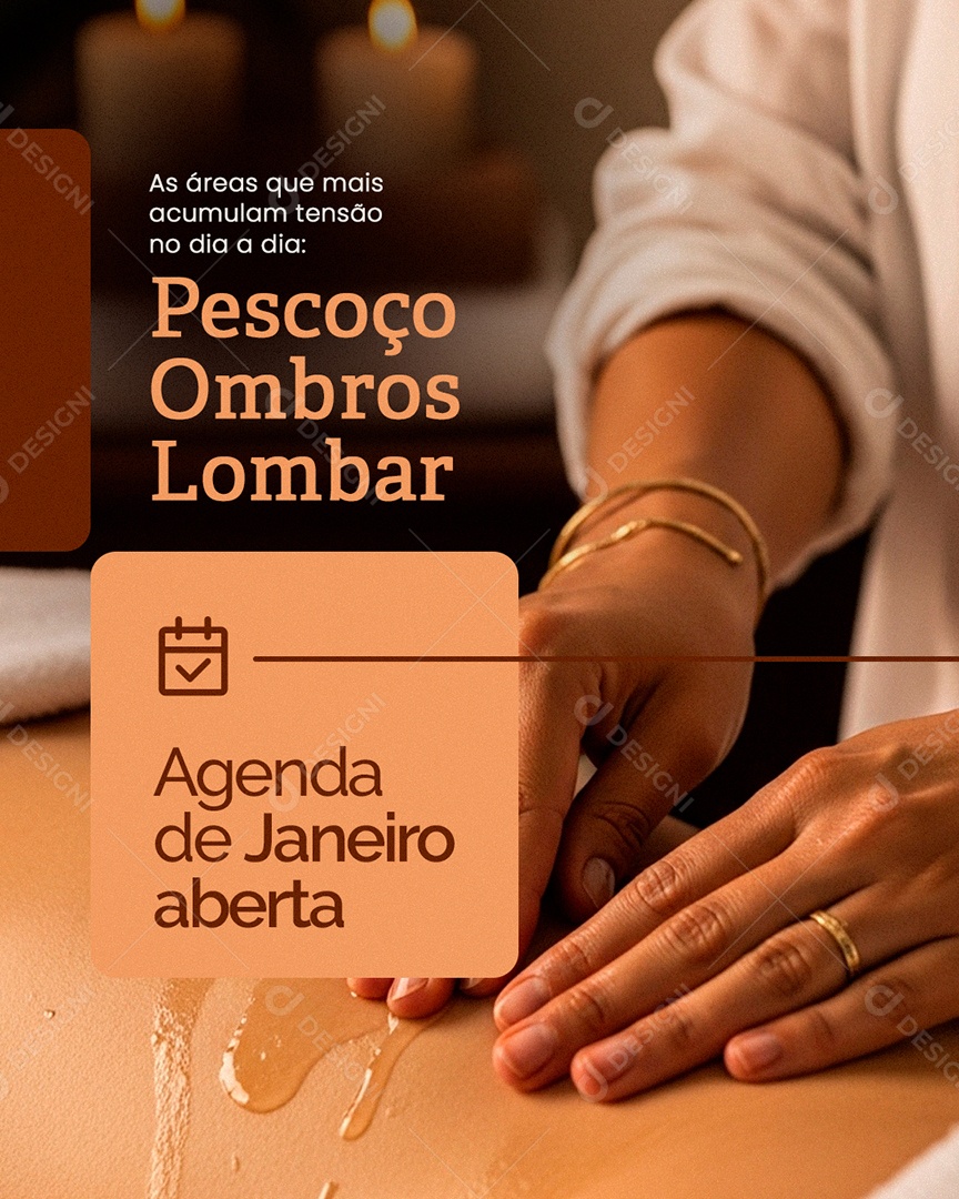 Massagista Pescoço Ombros Lombar Social Media PSD Editável