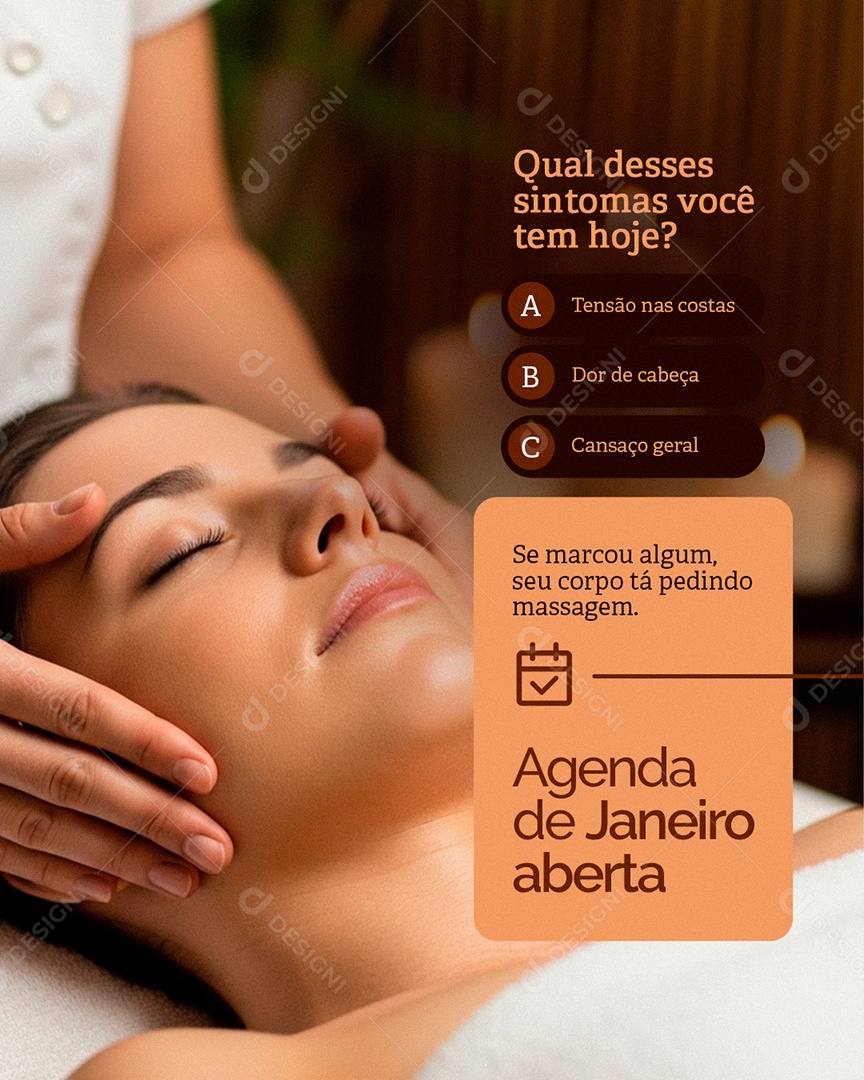Massagista Qual Desses Sintomas Você Tem Hoje Social Media PSD Editável