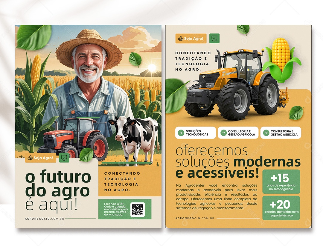Panfleto Agronegócio Oferecemos Soluções PSD Editável