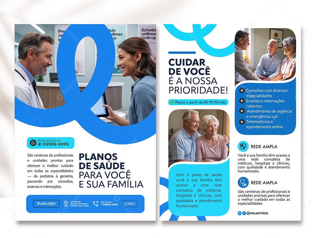 Panfleto Plano de Saúde para Você e Sua Família PSD Editável